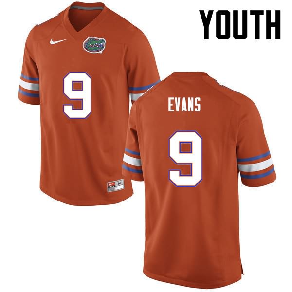 Youth NCAA Florida Gators Josh Evans #9 Stitched Authentic Nike Orange College Football Jersey OFS4765QU